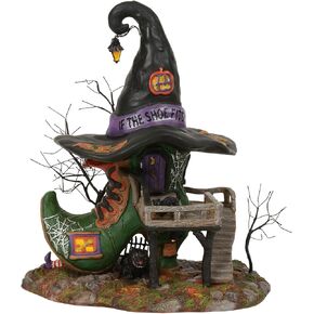 Department 56 Snow Village Halloween Esmeralda's Shoe Shop Lit Building, 10.25", Multicolor