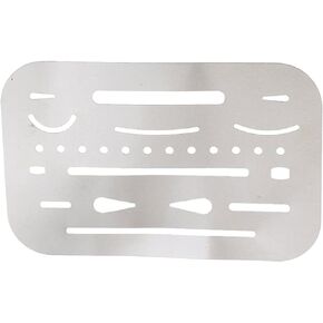 1Pc White 3.7''x2.4'' Stainless Steel Erasing Shield 26 Apertures Letter Craft Drawing Drafting Tool Convenient Handled，Drafting Tools and Drafting Kits，Education and Crafts