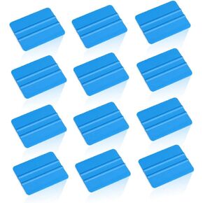 Lependor Blue Hand Applicator Squeegee, Decal Vinyl Wrap Handy Tool for Window Tint,Car Vinyl Wrap,Decal Sticker Wallpaper Installation - 12 Packs