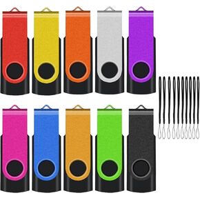 محركات أقراص فلاش EASTBULL السائبة 2 جيجابايت USB الإبهام محرك 100 حزمة USB 2.0 ذاكرة عصا دوارة القلم مع الحبل للتخزين والنسخ الاحتياطي (2 جيجابايت 100 لون)