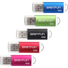 EASTFUN 5 قطع 8 جيجابايت محرك فلاش USB USB 2.0 عصا ذاكرة فلاش قلم الإبهام (خمسة ألوان مختلطة: أزرق أرجواني وردي أخضر ذهبي)