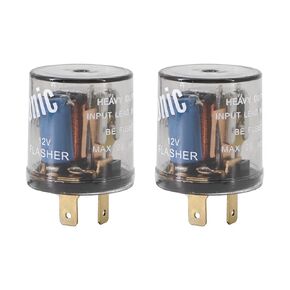 Dokili Electronic LED Flasher Relay 2 Pin 12V 20 Amp for Motors Bike Fixed Turn Signal Hazard Warning Light 2Pack