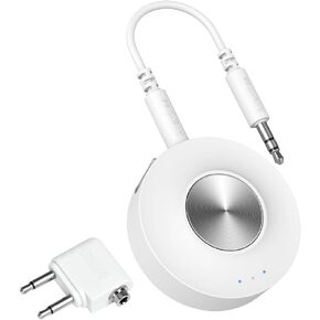 Avantree SoundJet R2 - Airplane Bluetooth 5.3 Adapter for Headphones and AirPods Travel with aptX Adaptive & Low Latency, 3.5mm AUX Wireless Audio Transmitter for in-Flight, Plane, TV, Gym
