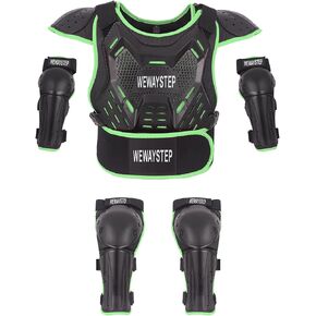 Kids Dirt Bike Gear Motorcycle Armor, Kids Chest Protector Motocross Motorcycle Protective Gear Body Armor Vest Knee Guards Elbow Pads Kids Gear Armor Suit for Cycling Off-Road Riding