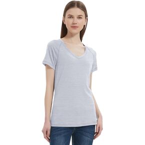 ZSOSBA METARINO 100% Merino Wool T-Shirt Women V Neck Short Sleeve Base Layer Tee Shirt for Travel,Hiking,Sports
