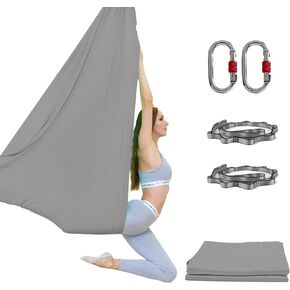 أرجوحة اليوجا الهوائية 5 متر من PRIOR FITNESS، مجموعة أرجوحة اليوجا من النايلون الفاخر من نسيج الحرير الجوي، ملحق حزام اليوجا مع حلقة تسلق، سلسلة ديزي لكمال الأجسام، التمرين، داخلي، خارجي، قوس قزح in Kuwait