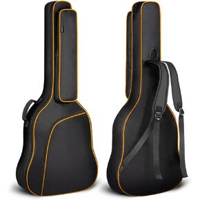 CAHAYA 44 Inch Guitar Bag for Dreadnought and Jumbo Orange Line Gig Bag 0.47in Thick Padding Water Resistent Adjustable Shoulder Strap Guitar Case with Back Hanger Loop and Music Stand Pocket CY0285