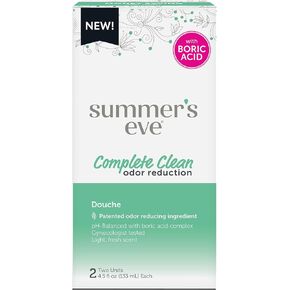 Summer's Eve Feminine Douche, Complete Clean Odor Reduction with Boric Acid Complex, 2 Units, 4.5 oz Each