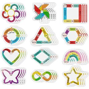 96 Pcs Breath Calm Anxiety Sensory Stickers Reusable Textured Tactile Rough Calming Stickers Adhesive Sensory Strips for School Office Classroom Desk Adults Teens Tension Supplies in Kuwait