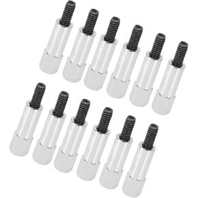 Motoforti G1/4-20 Valve Cover Bolt, Hex Head Valve Cover Bolts, for Nissan 350Z 2009, Chrome Steel, Silver Tone, 8pcs