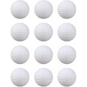 12 Pack White Practice Golf Balls Plastic 42mm Hollow Plastic Golf Training Balls Airflow Limited Flight Golf Balls for Swing Practice Driving Range Home Backyard Use