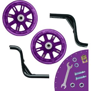 Bicycle Training Wheels - Metal, PVP, PP Training Wheels for Bike w/Bolts, Nuts, & More - Light Up Training Wheels for Kids Bike w/ 14"-16" Wheel Size - Kids Bike Accessories w/Extra Support Bracket