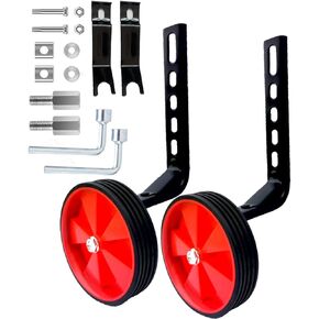 a Pair of Kid's Bike Heavy Duty Flash Training Wheels,Mute Training Wheels for 12 14 16 18 20 inch Variable Speed and Single Speed Kids Bike (Black)
