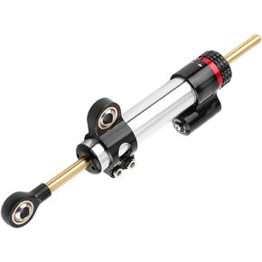 Motorcycle Steering Damper, CNC Aluminum Alloy Universal Motorcycle Steering Damper Stabilizer Safety Control Replacement Steering Damper Fit for MT10 MT 07 MT09 (Long 40cm)