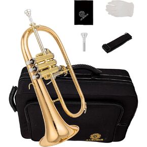 AUROSUS Flugelhorns FH 501G قوس جرس نحاسي ذهبي لمسة نهائية شديدة اللمعان حافة جرس معززة بالأسلاك 7C قطعة فم. in Kuwait