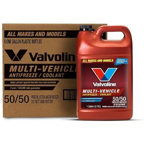 Valvoline Multi-Vehicle 50/50 Prediluted Ready-to-Use Antifreeze/Coolant 1 GA, Case of 6