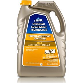 PEAK OET Extended Life Gold 50/50 Prediluted Antifreeze/Coolant for North American Vehicles, 1 Gal.