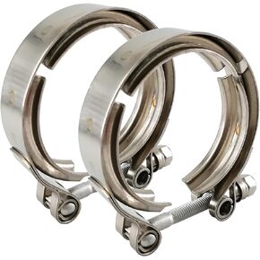 2.5 inch V Band Clamp 304 Stainless Steel for Turbo Downpipes Pack of 2
