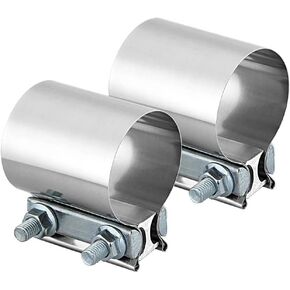 2.5 Inch Butt Joint Exhaust Clamp,Exhaust Clamp,Butt Joint Band Clamp Sleeve Coupler Stainless Steel 2.5" 2 1/2 Butt Joint Exhaust Band Clamp Sleeve Stainless Steel(2.5 Inch,2Pcs)