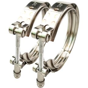 GaeaAuto 3 inch V Band Clamp 304 Stainless Steel for Turbo Downpipes, 2 Pack