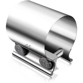 1.75" Butt Joint Band Exhaust Seal Clamp Sleeve,45mm Stainless Steel Exhaust Sleeve Band for Exhaust Pipe, Muffler,Manifolds,Coupler H-031-45