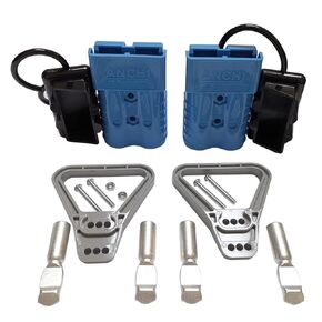 Kit 350 Amp 2Pcs Connectors Plugs 350A Quick Connect Disconnect 600 V+ 2 Pcs 350 amp Handle Battery Power Connector+2 Pcs Cover Dust (Grey)