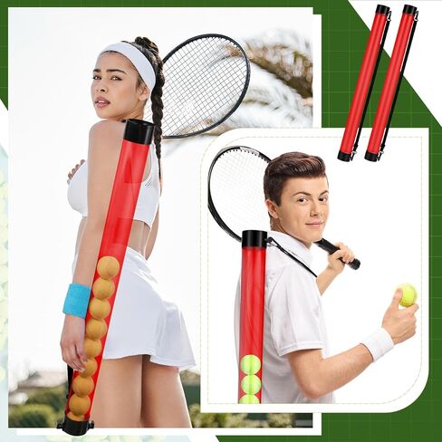 2 Pcs Tennis Ball Pick up Tube with Shoulder Strap Lightweight Ball Collector Tennis Ball Holder 15 Tennis Ball Picker Tennis Ball Grabber Tennis Ball Retriever Tube Carrier in Kuwait