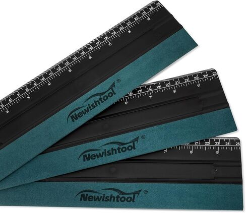 NEWISHTOOL الفينيل التفاف ممسحة للفينيل، كبيرة الحجم خلفية ممسحة تنعيم، 3 حزمة 25CM الشارات ممسحة مع حاكم ورأى مايكرو من جلد الغزال حافة لصنع علامة نافذة الرسم تطبيق فيلم تينت in Kuwait