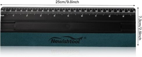 NEWISHTOOL الفينيل التفاف ممسحة للفينيل، كبيرة الحجم خلفية ممسحة تنعيم، 3 حزمة 25CM الشارات ممسحة مع حاكم ورأى مايكرو من جلد الغزال حافة لصنع علامة نافذة الرسم تطبيق فيلم تينت in Kuwait