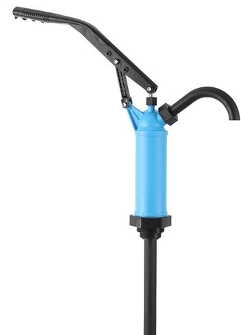 EWANYO Lever Action Barrel Pump Transfer Fuel Diesel Hand Pump Fits 5 to 55 Gallon Drums for Conveying Pumping Water Oil Fuel Lubricants Solutions and Other Liquids 134 cm / 53 inch, Blue in Kuwait
