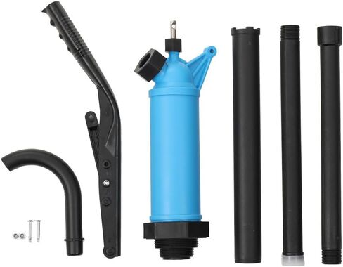 EWANYO Lever Action Barrel Pump Transfer Fuel Diesel Hand Pump Fits 5 to 55 Gallon Drums for Conveying Pumping Water Oil Fuel Lubricants Solutions and Other Liquids 134 cm / 53 inch, Blue in Kuwait