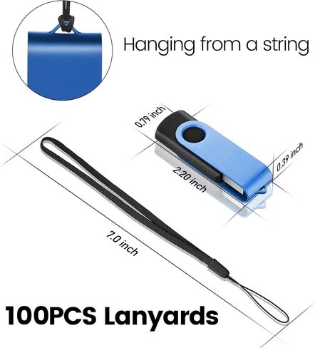 محركات أقراص فلاش EASTBULL السائبة 2 جيجابايت USB الإبهام محرك 100 حزمة USB 2.0 ذاكرة عصا دوارة القلم مع الحبل للتخزين والنسخ الاحتياطي (2 جيجابايت 100 لون) in Kuwait