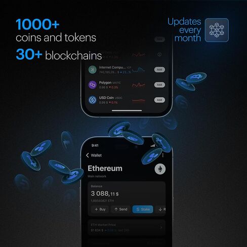 مجموعة Wallet 2.0 مكونة من قطعتين - محفظة تشفير آمنة - مخزن بارد موثوق به لعملات Bitcoin وEthereum وNFT والمزيد - محفظة أجهزة غير متصلة بالإنترنت بنسبة 100% in Kuwait