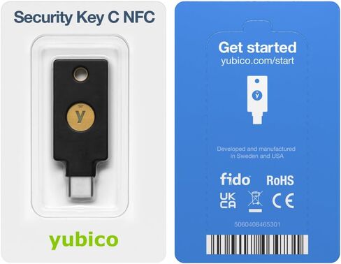 Yubico - مفتاح الأمان C NFC - أسود - مفتاح أمان المصادقة الثنائية (2FA)، الاتصال عبر USB-C أو NFC، معتمد من FIDO U2F/FIDO2 in Saudi Arabia