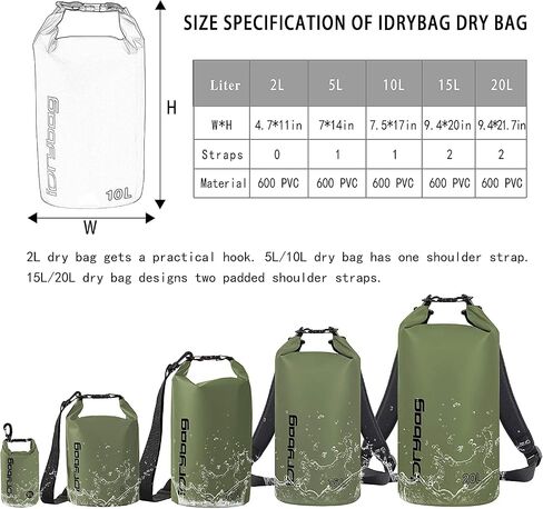 IDRYBAG Waterproof Backpack Dry Bag for Women Men, Floating Bag Dry Backpack 2L/5L/10L/15L/20L/30L/40L, Dry Bags Waterproof for Kayaking, Boating, Canoeing, Rafting, Hiking, Camping in Saudi Arabia