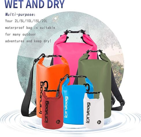 IDRYBAG Waterproof Backpack Dry Bag for Women Men, Floating Bag Dry Backpack 2L/5L/10L/15L/20L/30L/40L, Dry Bags Waterproof for Kayaking, Boating, Canoeing, Rafting, Hiking, Camping in Kuwait