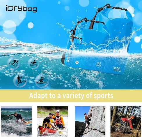 IDRYBAG Waterproof Backpack Dry Bag for Women Men, Floating Bag Dry Backpack 2L/5L/10L/15L/20L/30L/40L, Dry Bags Waterproof for Kayaking, Boating, Canoeing, Rafting, Hiking, Camping in Kuwait