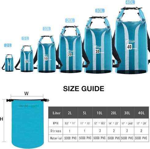 حقيبة AiRunTech الجافة مقاومة للماء، حقائب عائمة وخفيفة الوزن للتجديف بالكاياك وركوب القوارب وصيد الأسماك والسباحة والتخييم مع حقيبة خصر مقاومة للماء وحقيبة هاتف in Kuwait