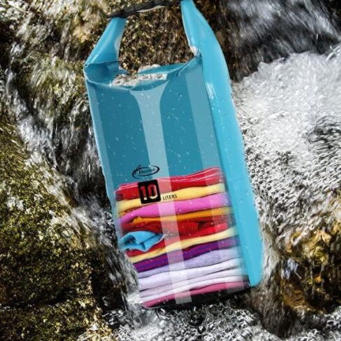 حقيبة AiRunTech الجافة مقاومة للماء، حقائب عائمة وخفيفة الوزن للتجديف بالكاياك وركوب القوارب وصيد الأسماك والسباحة والتخييم مع حقيبة خصر مقاومة للماء وحقيبة هاتف in Kuwait