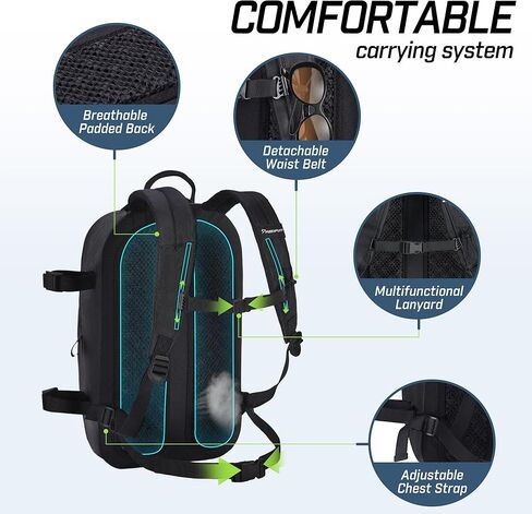 حقيبة ظهر مقاومة للماء من Piscifun، حقيبة جافة من مادة TPU سعة 20 لتر/30 لتر مع حافظة هاتف، حقيبة عائمة مقاومة للماء مع سحاب محكم، أسود، رمادي in Kuwait