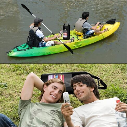 حقيبة AiRunTech الجافة المقاومة للماء، حقيبة ظهر قابلة للطي خفيفة الوزن للتخزين مع حقيبة للخصر/الهاتف للسفر والشاطئ والسباحة وركوب القوارب والتجديف وصيد الأسماك وإكسسوارات الرياضات المائية الأساسية in Kuwait