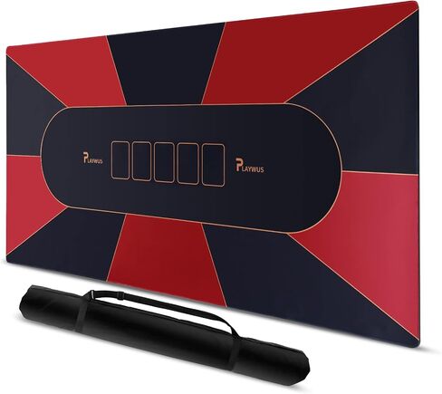 48 x 24 Inch Poker Mat, Smooth & Easy Cleaning Foldable Poker Table Top with Storage Bag, Non-Slip Rubber Texas Hold'em Poker Mat for Table for Blackjack, Casino, Gambling Games (Green) in Saudi Arabia