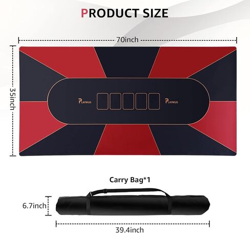 48 x 24 Inch Poker Mat, Smooth & Easy Cleaning Foldable Poker Table Top with Storage Bag, Non-Slip Rubber Texas Hold'em Poker Mat for Table for Blackjack, Casino, Gambling Games (Green) in Saudi Arabia