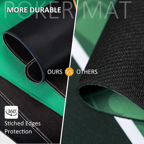 48 x 24 Inch Poker Mat, Smooth & Easy Cleaning Foldable Poker Table Top with Storage Bag, Non-Slip Rubber Texas Hold'em Poker Mat for Table for Blackjack, Casino, Gambling Games (Green) in Saudi Arabia