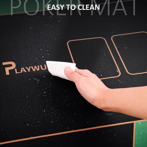 48 x 24 Inch Poker Mat, Smooth & Easy Cleaning Foldable Poker Table Top with Storage Bag, Non-Slip Rubber Texas Hold'em Poker Mat for Table for Blackjack, Casino, Gambling Games (Green) in Saudi Arabia