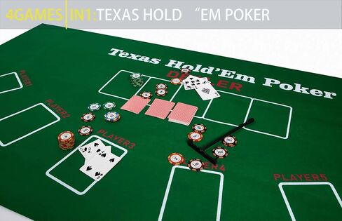 70x 35inch Professional Poker Mat, Portable Rubber Waterproof Poker mat for Table 8 Player Layout with Carry Bag for Any Table Game Like Blackjack (Green) in Saudi Arabia