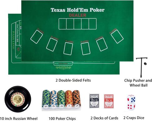 70x 35inch Professional Poker Mat, Portable Rubber Waterproof Poker mat for Table 8 Player Layout with Carry Bag for Any Table Game Like Blackjack (Green) in Saudi Arabia
