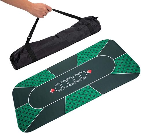 70x 35inch Professional Poker Mat, Portable Rubber Waterproof Poker mat for Table 8 Player Layout with Carry Bag for Any Table Game Like Blackjack (Green) in Saudi Arabia