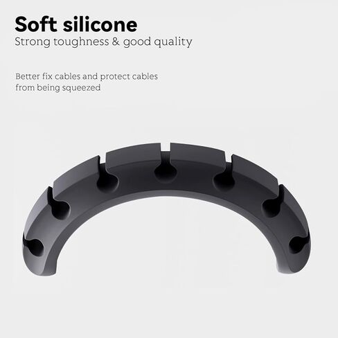 حامل سلك للمكتب، منظم سلك شحن لاصق قوي للمكتب، 3 حزم مشابك سلك لكابل USB، مشابك كابل لسلك الطاقة وسلك كابل الماوس والكمبيوتر المكتبي والمنزل (أسود) in Kuwait