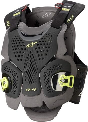 Alpinestars للجنسين البالغين A-4 Max واقي الصدر Blk/Anth/Fluo Ylw Xs/Sm (متعدد، مقاس واحد) - 6701520-1155-XSS in Saudi Arabia